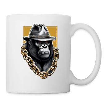 Gorilla with Gold Chain - Mug - white - Right