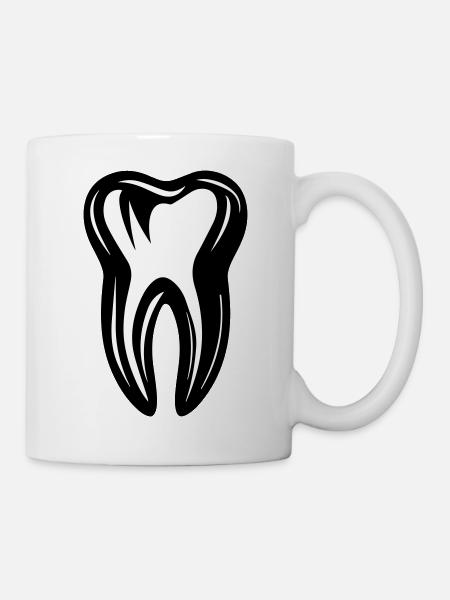 Zahn Symbol Zahnarzt - Tasse - Weiß