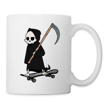 Sensenmann Tod Sense Skater Skaten Halloween - Tasse - Weiß - Rechts