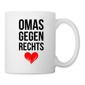 OMAS GEGEN RECHTS mit Herz - Tasse - Weiß - Rechts