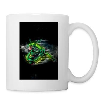 poster rayquaza dragon dessin handmade, style real - Mug blanc - blanc - Droite