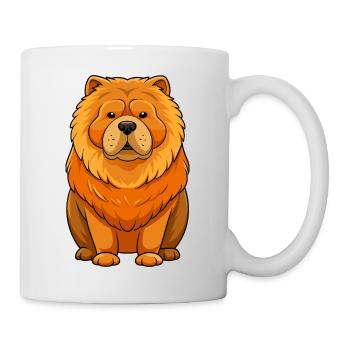 Behold the regal charm of a Chow Chow in this stun - Mug - white - Right