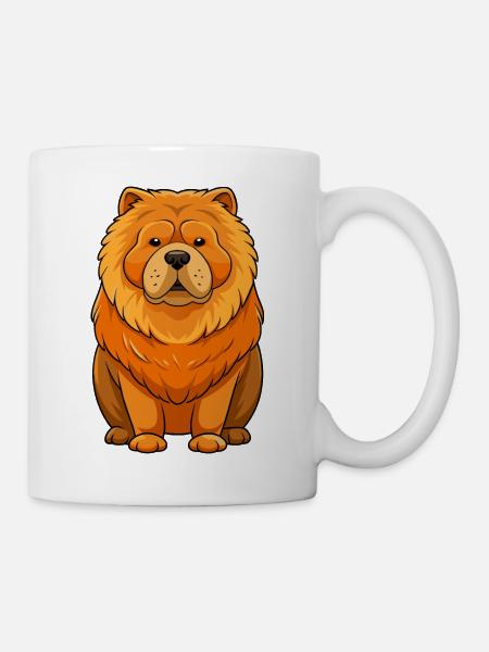 Behold the regal charm of a Chow Chow in this stun - Mug - white