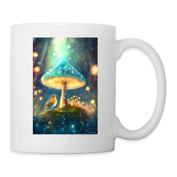 Magic robin under a toadstool - Mug - white - Right