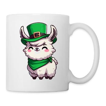 Cute Llama St. Patrick's Day Cartoon - Mug - white - Right