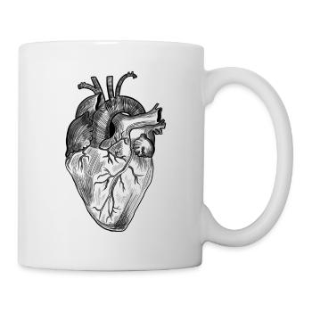 coeur anatomique - Mug blanc - blanc - Droite