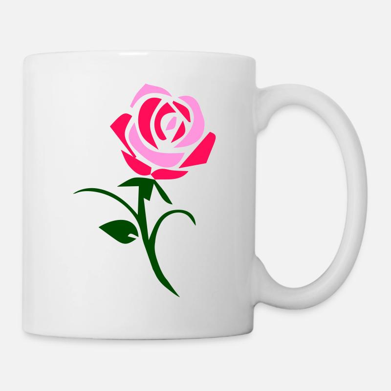 rose - Tasse - Weiß