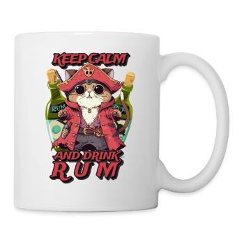 Chats, pirate, restez calme, buvez du rhum - Mug blanc - blanc - Droite