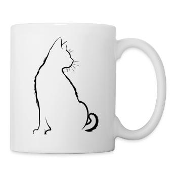 Katze, katzenmotiv, süße, geschenk, geschenkideen - Tasse - Weiß - Rechts