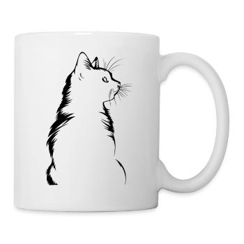 Katze, katzenmotiv - Tasse - Weiß - Rechts