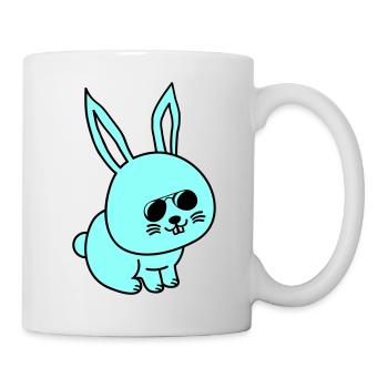 hase comic cool - Tasse - Weiß - Rechts