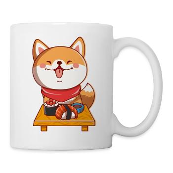 Shiba Inu Hund Sushi Japan Akita I Geschenk - Tasse - Weiß - Rechts
