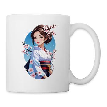 Japanese woman in kimono - Japan - manga - Mug - white - Right