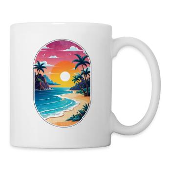 plage vacances soleil mer - Mug blanc - blanc - Droite