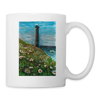 Phare au bord de mer - Mug blanc - blanc - Droite