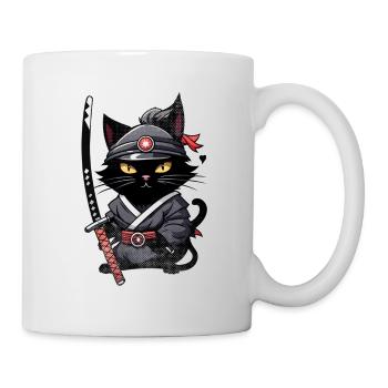 Ninja Cat - Samurai Kitten - Mug - white - Right