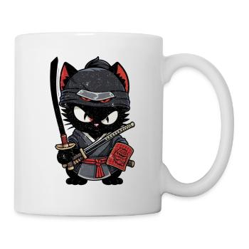 Ninja Cat - Samurai Kitten - Mug - white - Right