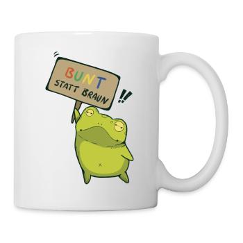 Bunt statt Braun Demo Frosch - Tasse - Weiß - Rechts
