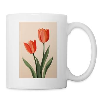 Boho Botanische Tulpen - Tasse - Weiß - Rechts