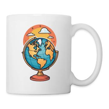 Stilisierter Globus - Tasse - Weiß - Rechts