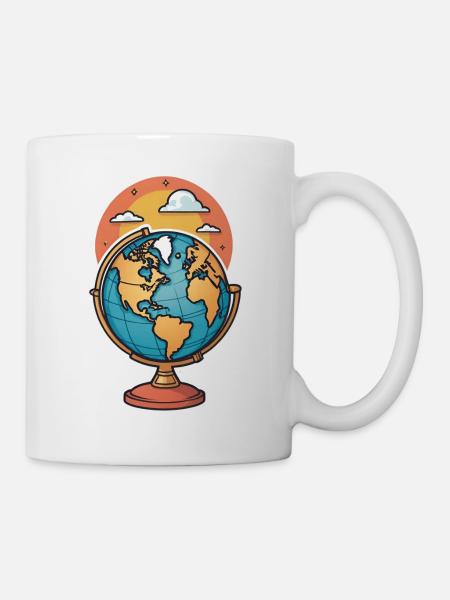 Globe stylisé - Mug blanc - blanc