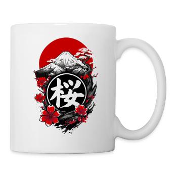 Cerisier japon en fleurs - Mug blanc - blanc - Droite
