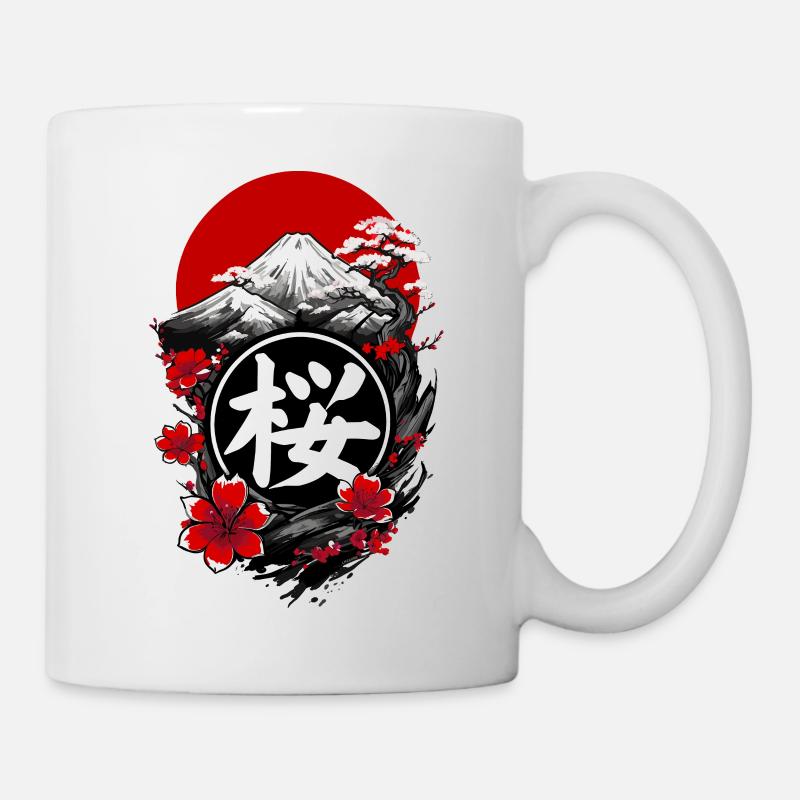 Cerisier japon en fleurs - Mug blanc - blanc