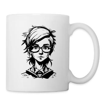 Manga Girl - Schoolgirl with Glasses - Mug - white - Right
