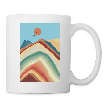 Paysage de montagne abstrait - Swiss Mountain Joy - Mug blanc - blanc - Droite