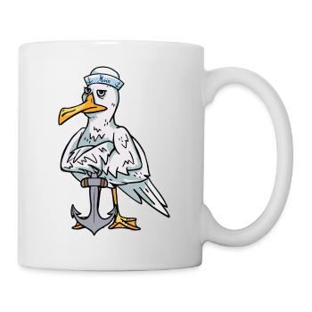 Sailor Seagull Anchor Sailor Ahoy Bird Maritime - Mug - white - Right