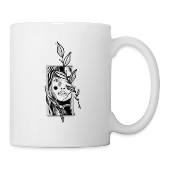 Dame des feuilles - Mug blanc - blanc - Droite