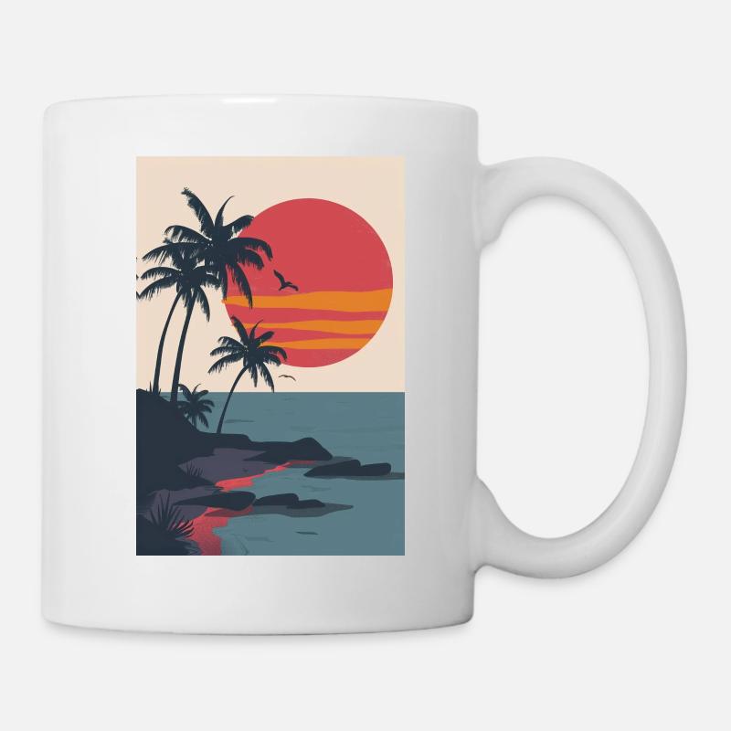 Beach at sunset | AI - Mug - white