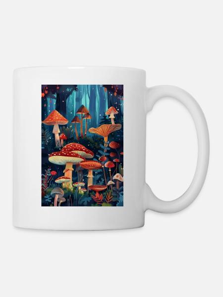 Pilzwald | AI - Tasse - Weiß