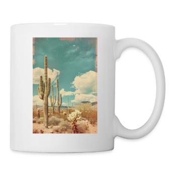 Kakteen in der Wüste | AI - Tasse - Weiß - Rechts