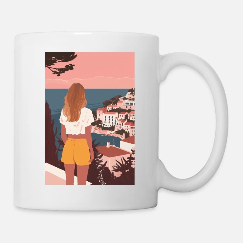 Vacances à la mer | IA - Mug blanc - blanc