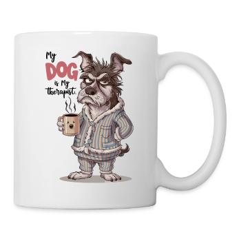Mein Hund ist mein Therapeut Tierliebhaber - Tasse - Weiß - Rechts