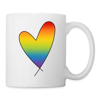 Coeur arc-en-ciel Couleurs arc-en-ciel CSD Pride Month - Mug blanc - blanc - Droite