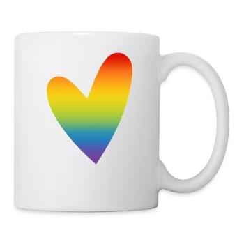 Coeur arc-en-ciel Couleurs arc-en-ciel CSD Pride Month - Mug blanc - blanc - Droite