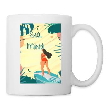 Surfing Woman - Tasse - Weiß - Rechts