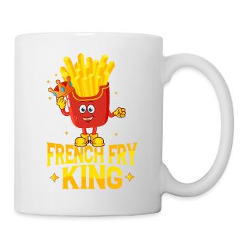 Crowned Fry Connoisseur: The Fry King's Throne - Tasse - Weiß - Rechts
