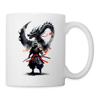 Samurai Krieger Schwarzer Drache - Tasse - Weiß - Rechts