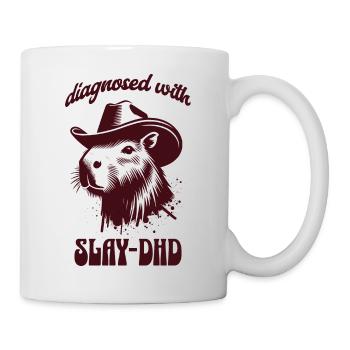 Diagnostiqué avec Slay-DHD - Funny Capybara Design - Mug blanc - blanc - Droite