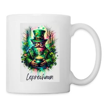 Leprechaun - Petit peuple - Aquarelle et Féerique - Mug blanc - blanc - Droite