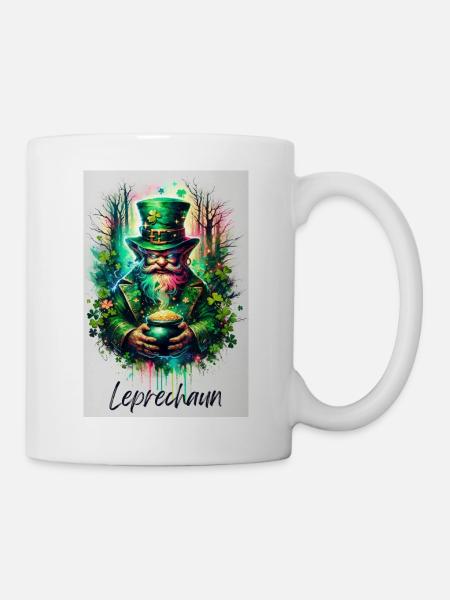 Leprechaun - Little People - Watercolor and Fairy - Mug - white