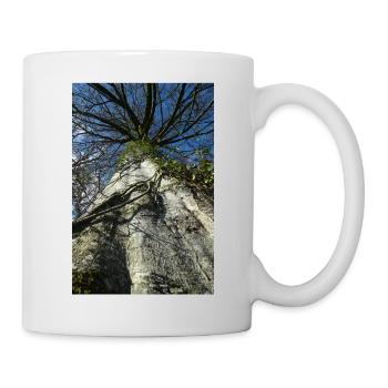 contre-plongée arbre, écorce grise - Mug blanc - blanc - Droite