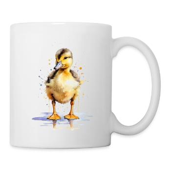 Aquarell-Niedlichkeit: Malen Sie ein verspieltes Entlein - Tasse - Weiß - Rechts