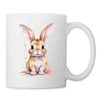 Ein Aquarell-Kawaii-Hase bringt dein Herz zum Schmelzen - Tasse - Weiß - Rechts