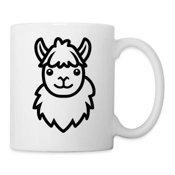 Alpaka-Lama - Tasse - Weiß - Rechts