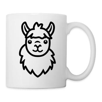Alpaka-Lama - Tasse - Weiß - Rechts