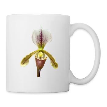 Paphiopedilum Lady's Slipper Orchid Orchid Blossom - Mug - white - Right